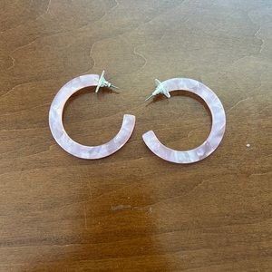 Anthropologie pink resin earrings